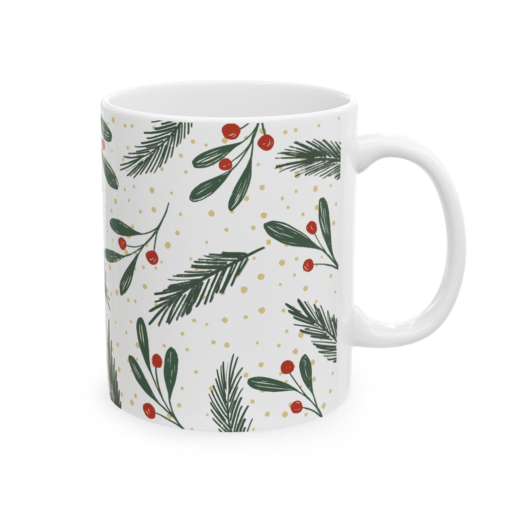 Holiday Pine & Berries Ceramic Mug (11oz)