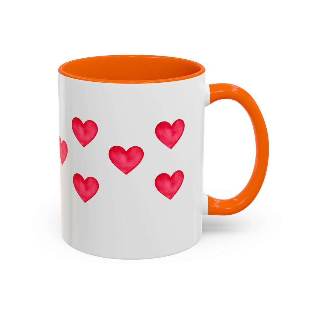 Heart Pattern Accent Coffee Mug — Valentine’s Day Romantic Gift (11/15oz)