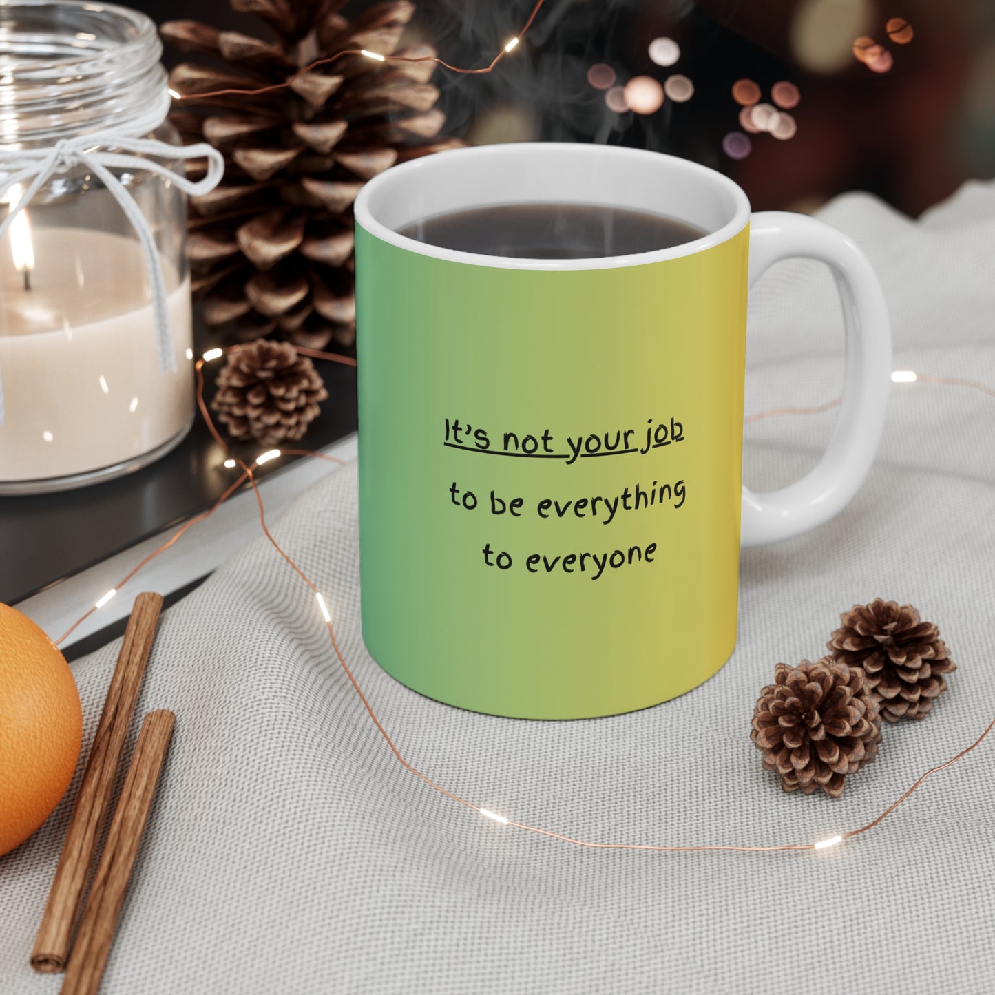 It’s Not Your Job Mug – 11oz Ceramic Coffee Cup | Soul Sips Gift for People Pleasers, Self-Care & Healthy Boundaries