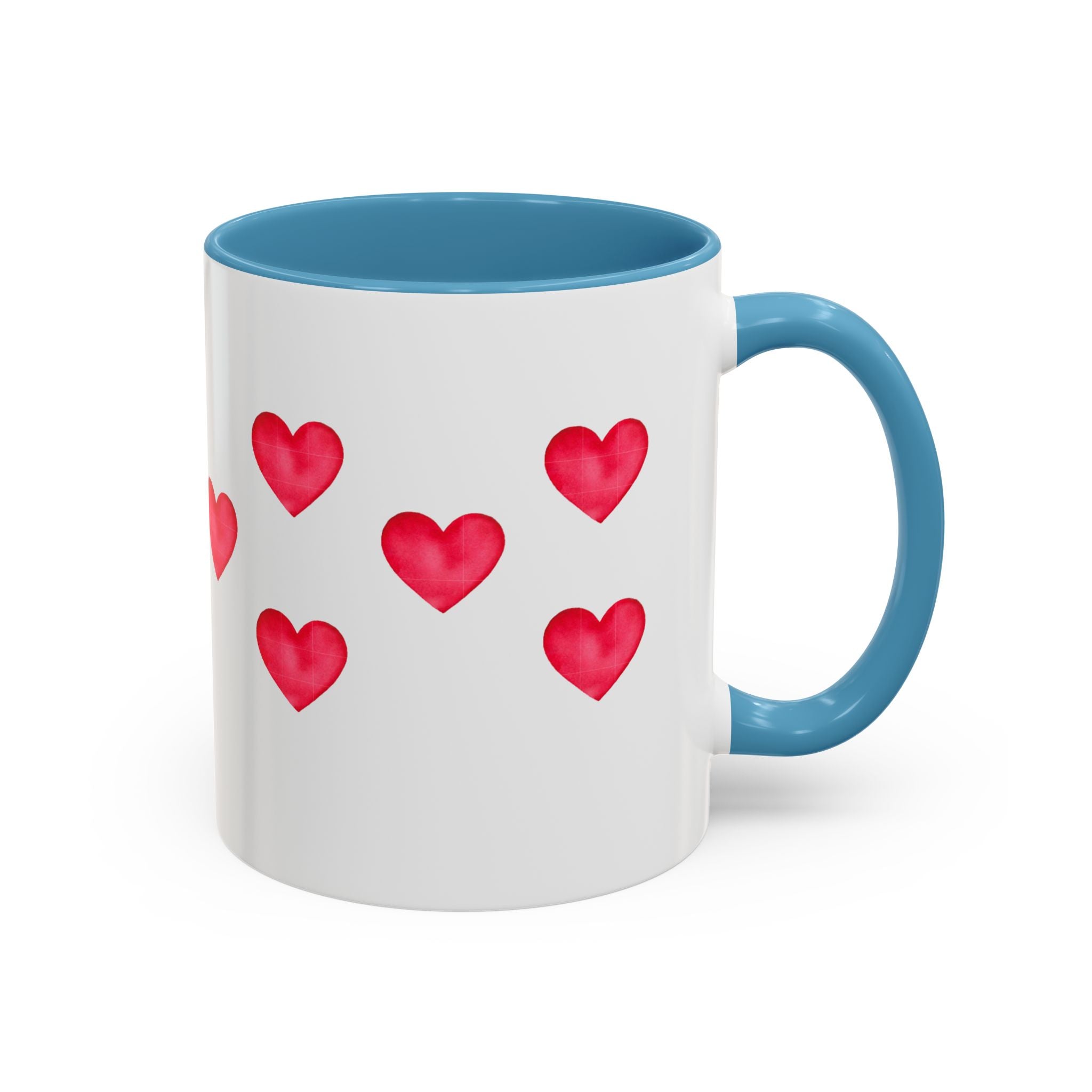 Heart Pattern Accent Coffee Mug — Valentine’s Day Romantic Gift (11/15oz)