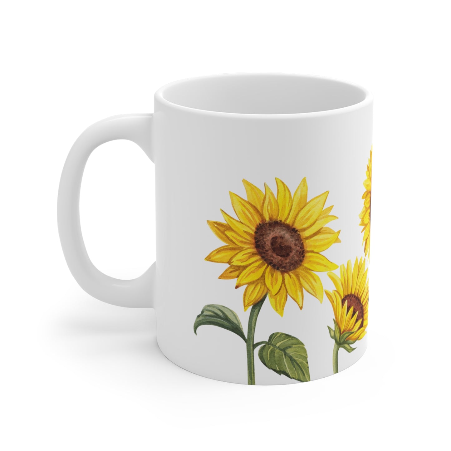 Sunny Soul Sunflower Floral Mug – 11oz Ceramic Coffee Cup | Soul Sips Gift for Flower Lovers, Daydreamers & Positive Vibes