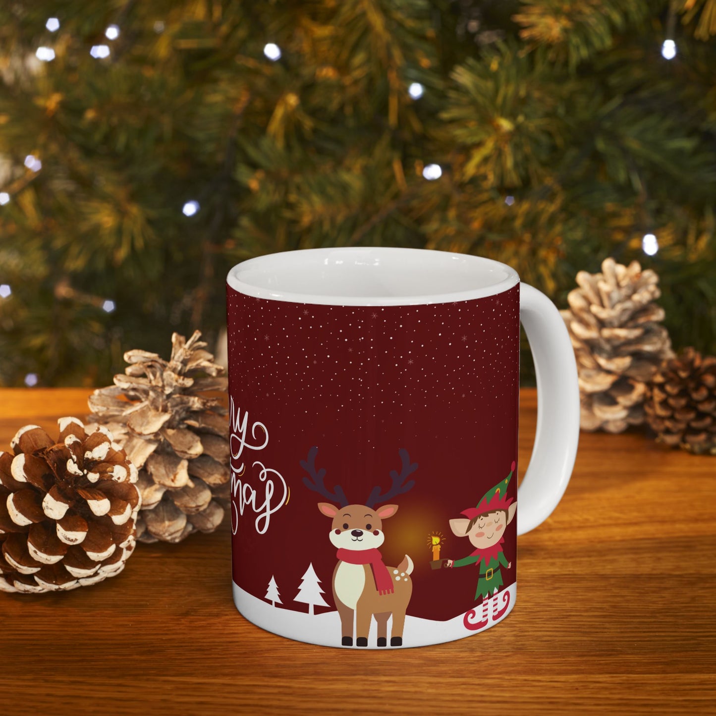 Christmas Mug — 'Merry Christmas' Festive Holiday Ceramic Coffee Cup (11oz & 15oz)