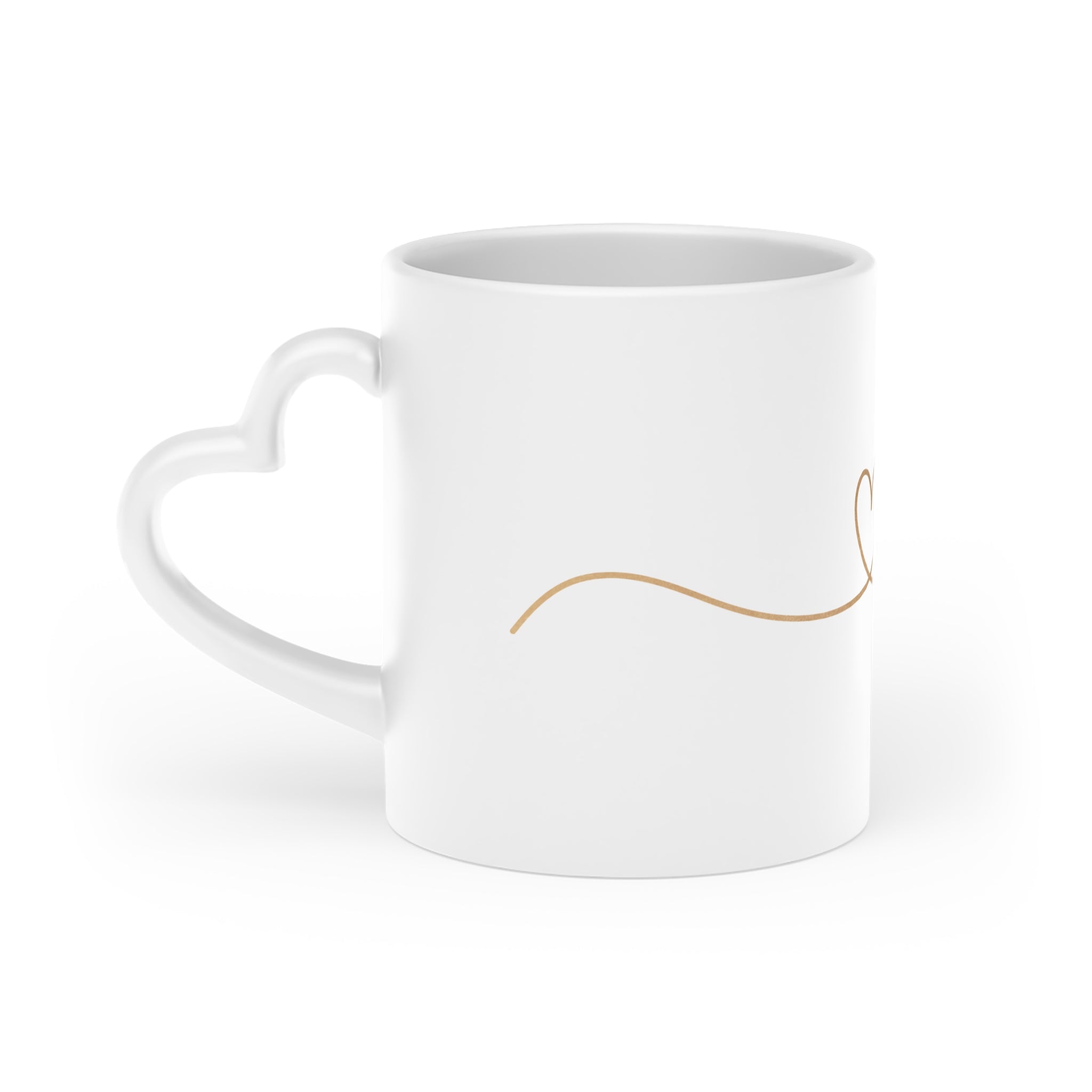 Love Script Ceramic Mug — Gold Heart Accent, Romantic Gift for Valentine’s Day & Anniversaries