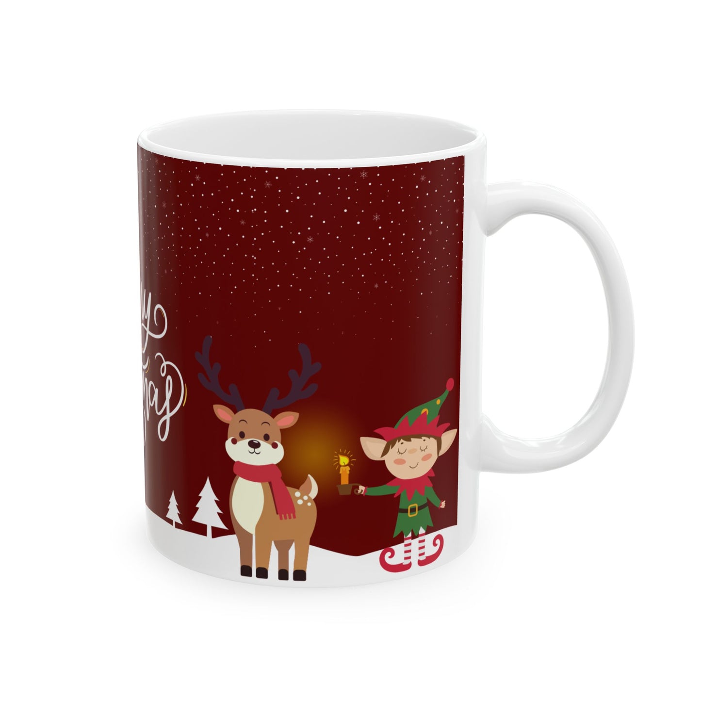 Christmas Mug — 'Merry Christmas' Festive Holiday Ceramic Coffee Cup (11oz & 15oz)